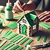 200PCS Wood Craft Sticks Green – 4.5 Inch Jumbo Popsicle Sticks Popsicle Flat Rods for Crafts Wooden Green Supplies for Crafting DIY Food Grade #5