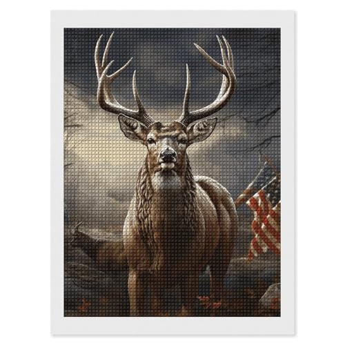 Diamond painting kit complet strass carrés 5D art peinture gemme cerf