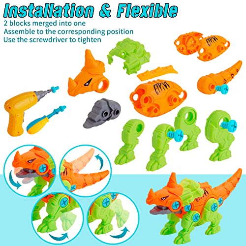 Dinosaur Take Apart Toys With Drill Storage Box - Stem Dinosaur Toys For Kids 3-5 5-7 Educational Construction Building Toys For 3, 4, 5, 6, 7 Year Old Boys, Ideal Xmas Birthday Gifts (4 Pack) #TOP2