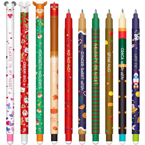Radierbarer Gelschreiber Set - Weihnachten gel pens für löschbare Stifte Set, mit thermoempfindlicher Löschtinte, einer ...