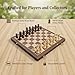 Magnetic Travel Wooden Chess Set,15-inch Chess Board,Folding Magnetic Chess Game Portable Chess Sets Includes 2 Extra Queens,Beginner Chess Set for Kids and Adults