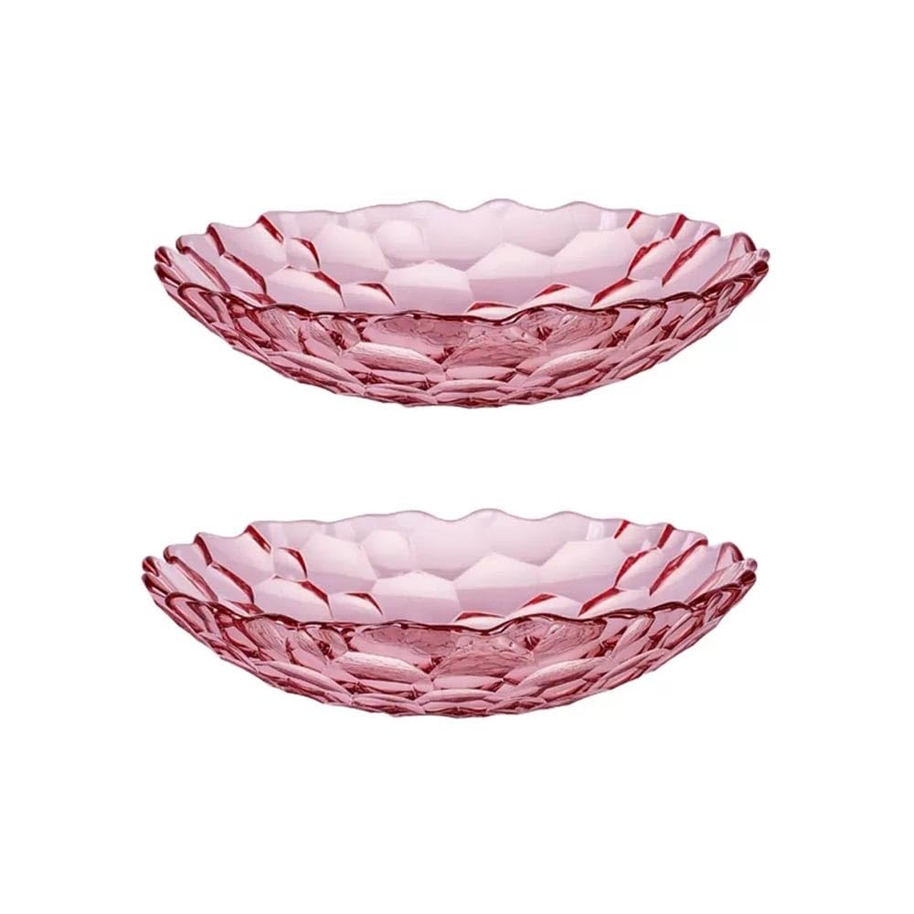HPTHLY Fruit Plate Fruit Plate Decorative Plate Round Fruit Plate For Home Kitchen Hotel Restaurant Snack Plate Candy Plate Set Of 2 Fruit Bowl (Pink)