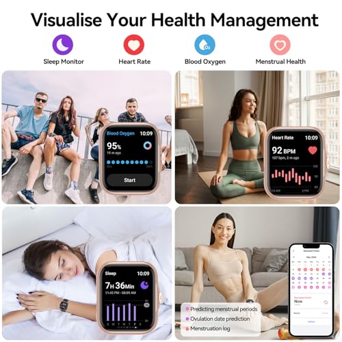 Image of Smart Watch for Men Women (Built-in GPS), Bluetooth Call Smartwatches, AMOLED Display Fitness Tracker with 3ATM Waterproof Pedometer /Calories /Heart Rate /Sleep Monitor for iOS & Android