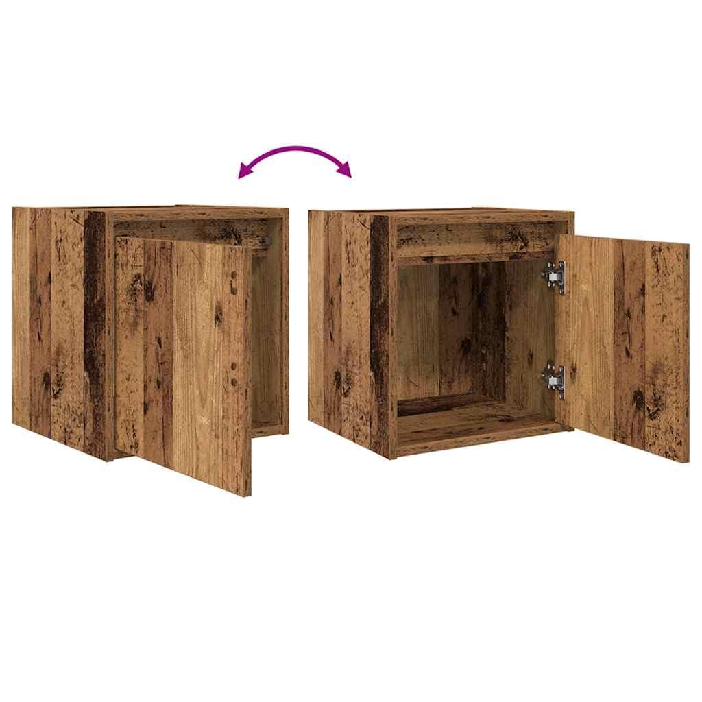 Comodino sospeso con spazio di archiviazione, comodino da parete per camera da letto, risparmio di spazio per il montaggio a parete, parete moderna in legno effetto legno anticato, parete con