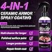 4 in 1 High Protection Ceramic Coating Spary for Cars, Ceramic Coating Fortify Quick Coat Car Wax Polish Spray Waterless Wash & Wax Hydrophobic Top Coat Polish & Polymer Paint Sealant Detail Protection, 100ml