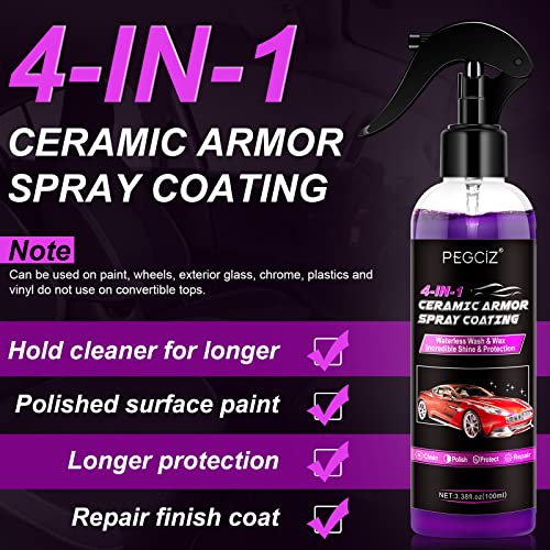 Tiuedu ceramic car coating spray-car scratch repair spray,CERAMIC ARMOR SPRAY COATING Waterless Wash & Wax Incredible Shine & Protection-Clean-Polish-Protect-Repair - Image 4