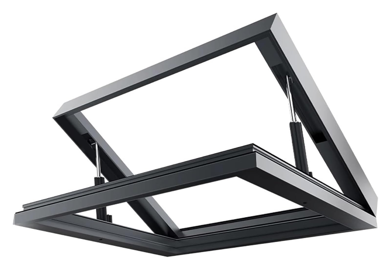 Ykmyxz Black(Lxw) Skylight Window, Underground Lighting Well Window With Double Layer Glass, Aluminum Alloy Frame Access Hatch Security Door(60X100cm)