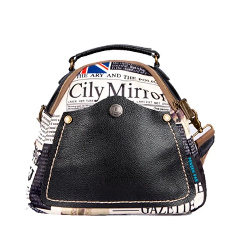 Sac à dos en toile décontracté noir pour femme au style ethnique unique