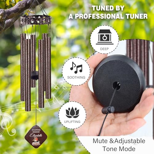 Image of ASTARIN Personalized Memorial Wind Chimes, Customized Wind Chime for Loss of Loved One /Mother /Father, Wind Chimes for Outside Garden Decoration, Sympathy Gifts for Women /Man