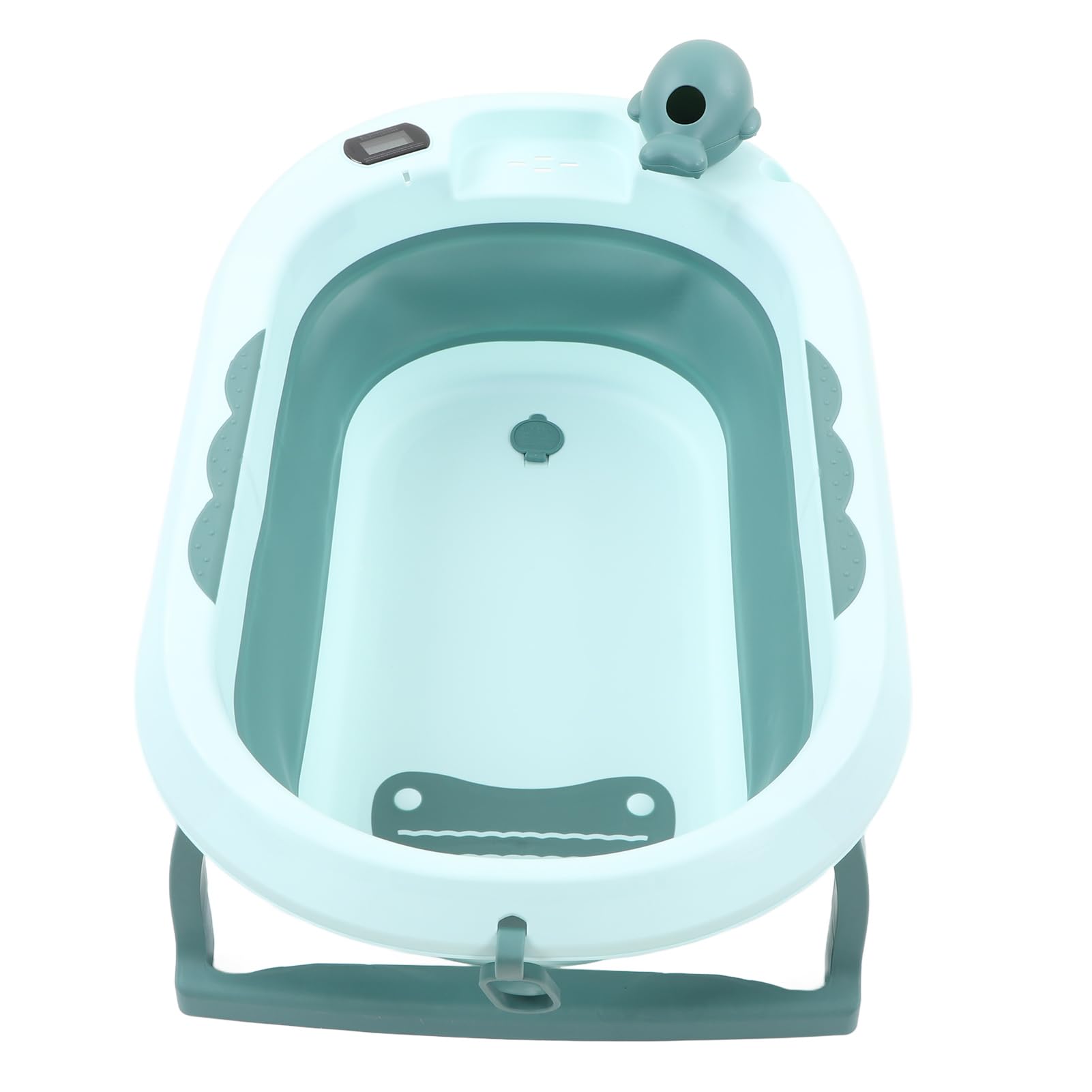 Generic Bañera de bebé, Registro de Temperatura de Registro de Bañera Ahorrar Plegamiento Plegable PP Shampoo Cup para Uso en el Hogar (verde claro)