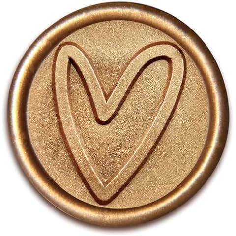 50 Pcs Gold Heart Wax Seal Stickers, Gold Envelope Seal Stickers Envelope Seals Self Adhesive Gold Stickers for Wedding Party Birthday Christmas Cover