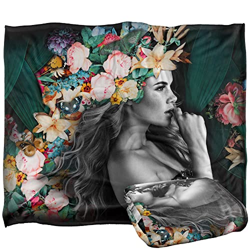 Bcreative - Reinders Reinders Flower Girl Floral Portrait Silky Touch Super Soft Throw Blanket 152 X 127 Cm