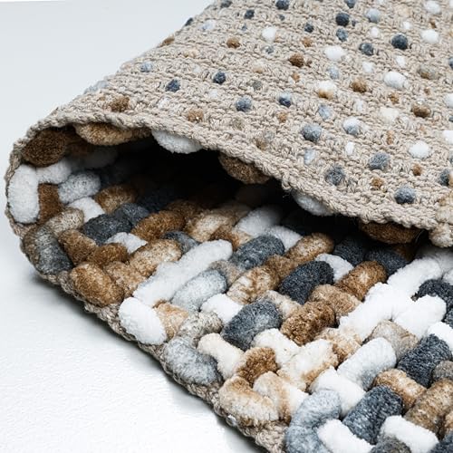 Image of LAHOME Bathroom Mat Anti Slip Bathmat Water Soak Floor Rug Non Slip Cotton Bath Mat 40x60 Cm, Brown