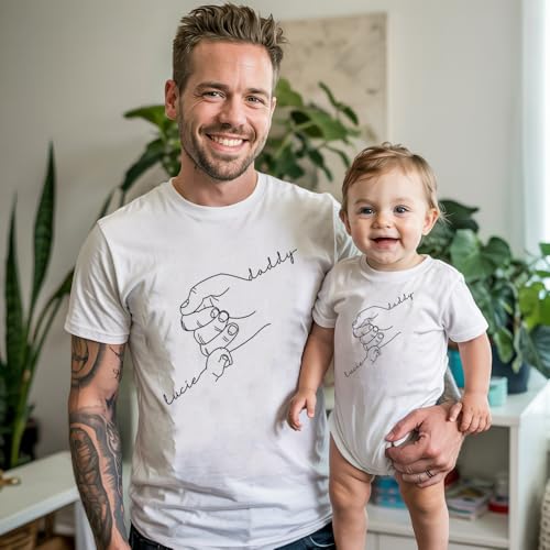 Personalized Our First Father's day Together Matching Design Shirts and Onesie 54