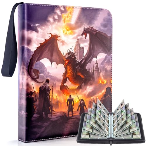MewVeer Trading Card Binder for MTG/YGO/PTCG Cards, Holds 900 Cards, Game Collection Card Album, Trading Card Holder with Sleeves, Gifts for Boys/Girls