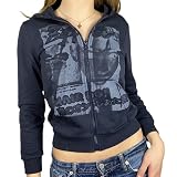 👧 Aplicación: sudadera con capucha gráfica vintage de los años 90 para mujer, súper moda con jeans ajustados, jeans, abrigo y chaqueta, etc. Adecuado para ropa de hogar, actividades al aire libre, deportes, fiestas, la vida cotidiana y más.