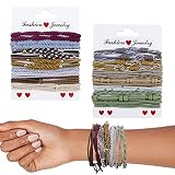 LAPOHI 30 Pcs Hair Ties, Boho Bracelet Style Hair Ties for Women and Girls, Hair Elastic Ties for Po