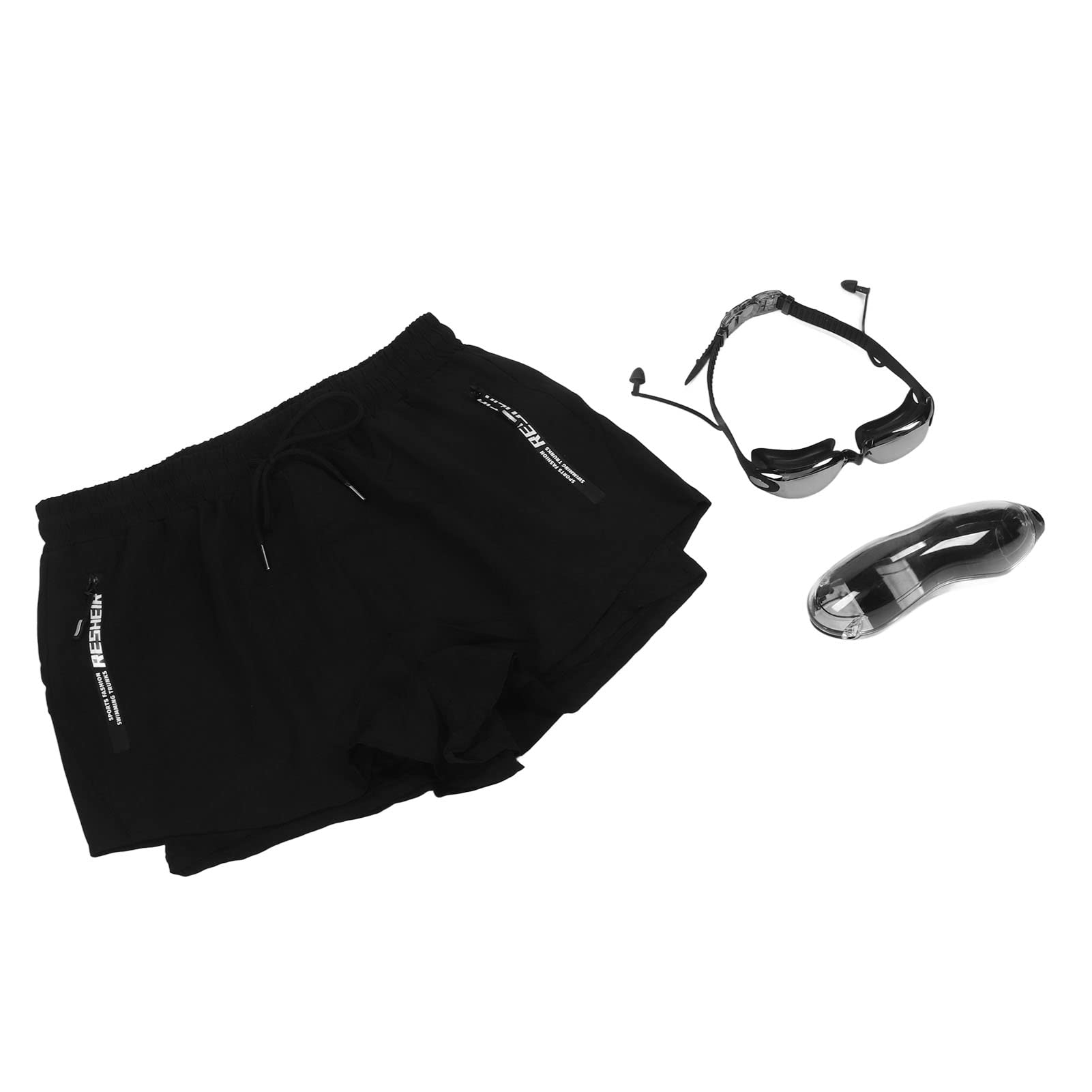 Men Swim Shorts, Anti Embarrassment Quick Drying Male Swim Shorts with Swim Goggles for Beach (XXL 65-75kg)-image-41