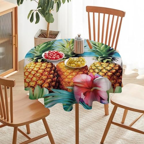 Nappe de table ronde imperméable et résistante à l'huile lavable en machine