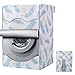 Funda Secadora & Cubierta Impermeable para Lavadora,Funda Secadora Carga Frontal（Hoja azul，60 * 64 * 85cm）