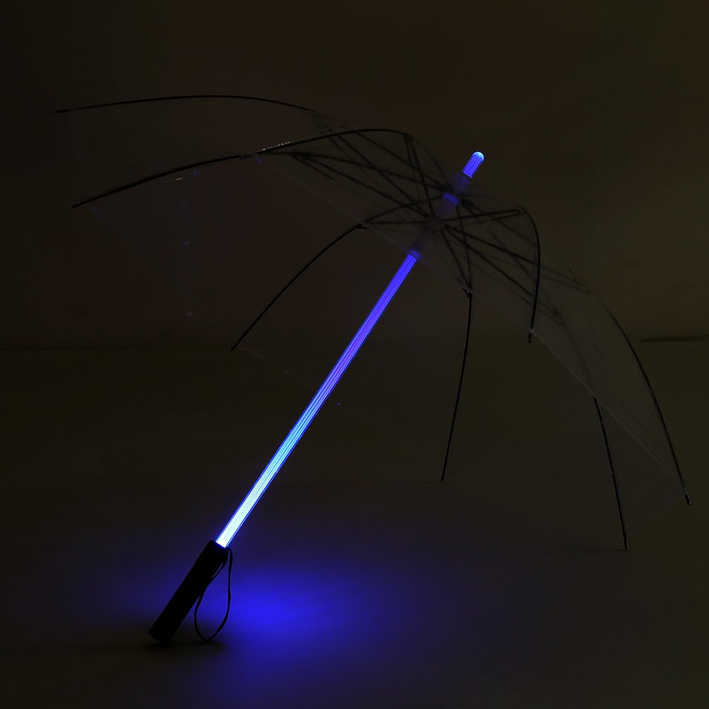 Ombrello illuminato a LED Ombrello Illumina l'Ombrello Led Lanterna Ombrello per Andare con Sicurezza Notte(Transparent)