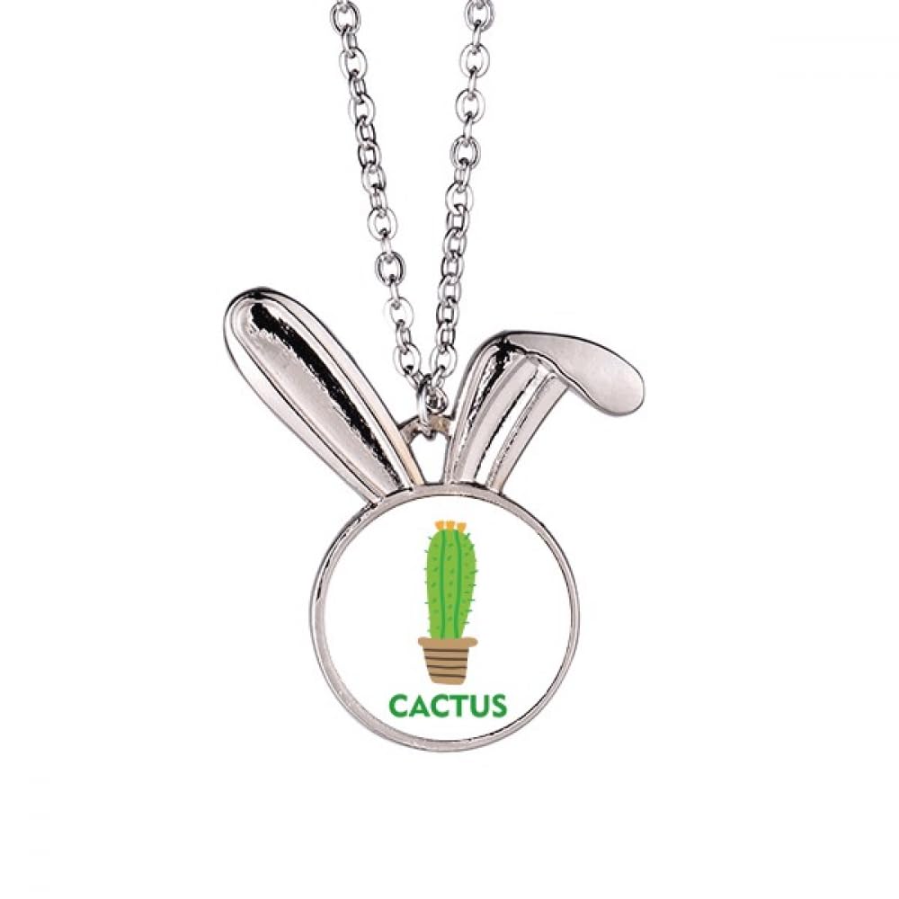 Collier lapin et cactus vert en pot : le cadeau idéal et unique - 5
