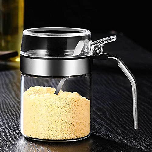 YMTECH Tarros para especias, especieros, botes de cristal para azúcar y sal, con tapa, para cocina, cristal, pimentero, pimienta Cover