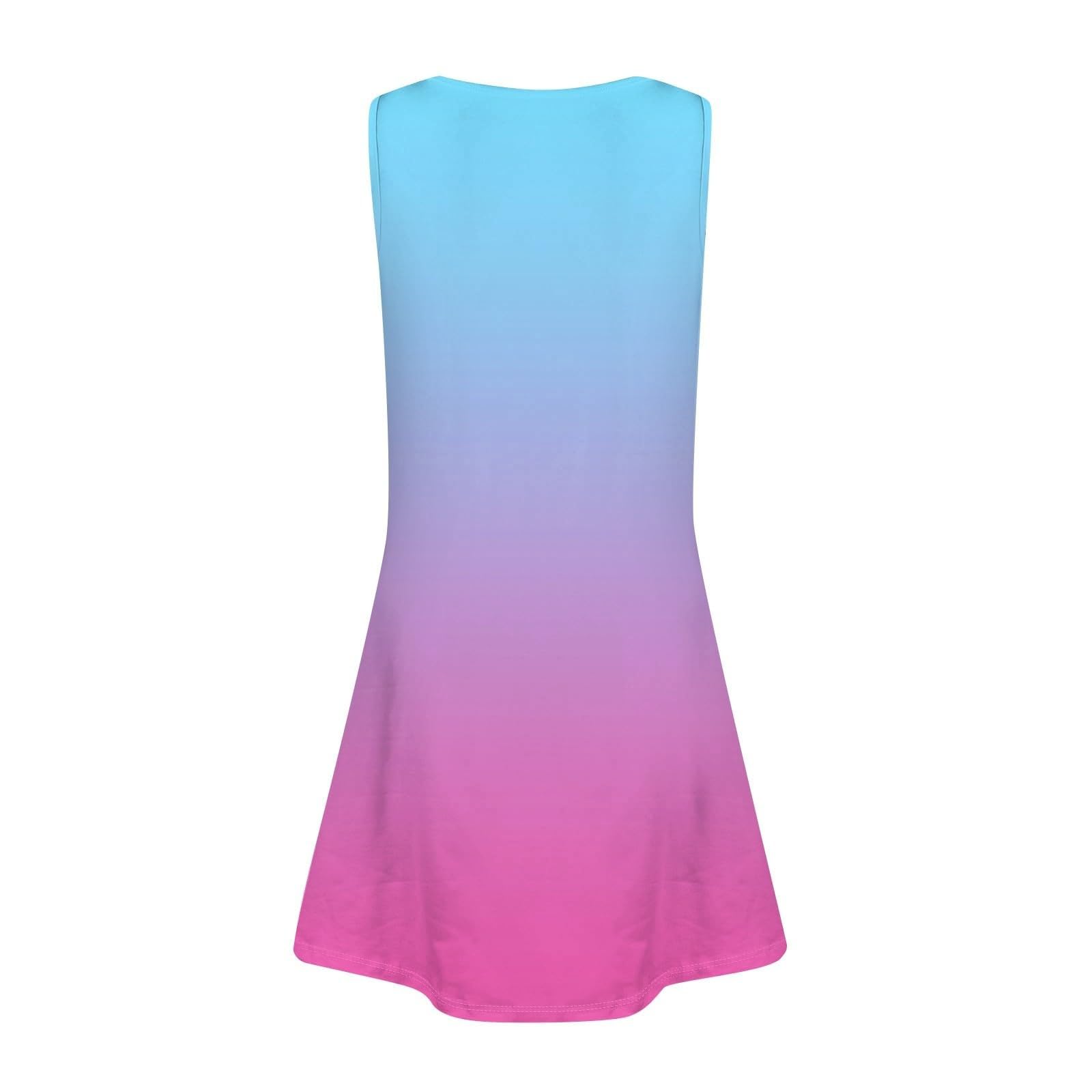 Vestito estivo da bambina, senza maniche, estivo, per feste in spiaggia, con scollo rotondo, leggero, linea ad A, casual, alla moda, boho, prendisole