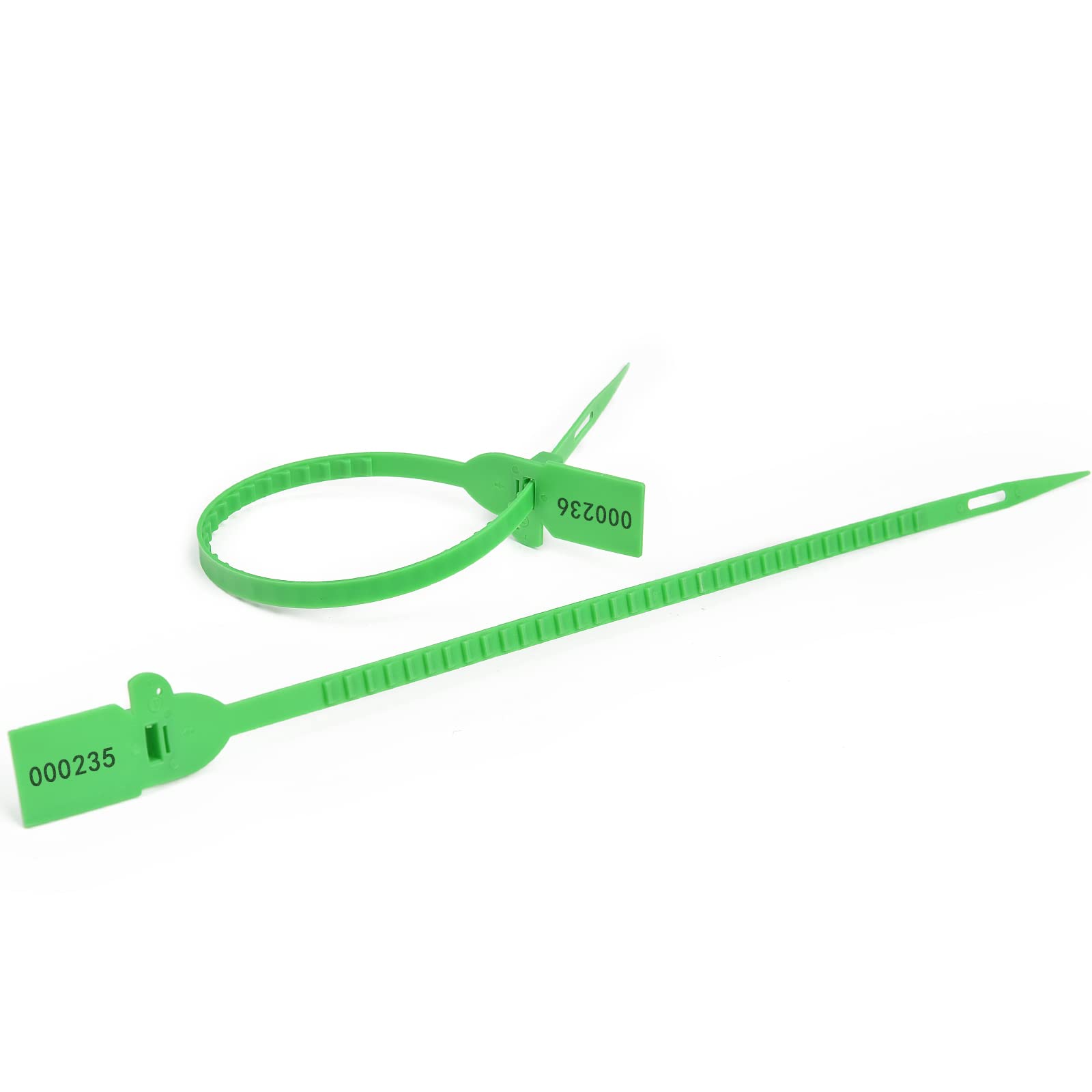 Etichette in plastica, sigilli in plastica autobloccanti usa e getta, numerate, multicolore, 320 mm, confezione (verde, 100 pezzi)