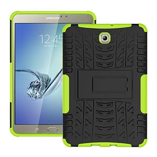 Heavy Duty TPU+PC hybrid Armor fodral för Samsung Galaxy Tab S2 20 cm stående fodral för Tab S2 8.0 SM-T710 T715 T713 skalgrön