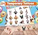 36PCS Dog Party Favors - 24PCS Temporary Tattoos & 12PCS Stamps - Ideal Pet Lover Themed Birthday Card Decorations Supplies Goodie Bag Cute Rewards for Boys Girls Classroom Gifts Baby Shower