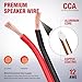Nilight 50FT 12AWG Copper Clad Aluminum Wire 12/2 Gauge Red Black CCA Electrical Cable 2 Conductor Parallel 12V/24V DC Flexible Extension Cords for Car Audio Radio Speaker Amplifier