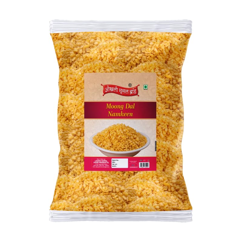 Image of OKHLI MUSAL BRAND Salty Moong Dal | Daryaganj Special Organic Salted Moong Dal Namkeen | Organic Namkeen | Fried in Cold Pressed Groundnut Oil | Healthy Indian Snacks No Preservatives-300g*1Pack