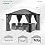 YITAHOME 10X12FT Metal Hardtop Gazebo Outdoor Patio Single Top Canopy Galvanized Iron Aluminum Column Garden Tent Curtains Netting for Backyards Decks Lawns,Gray