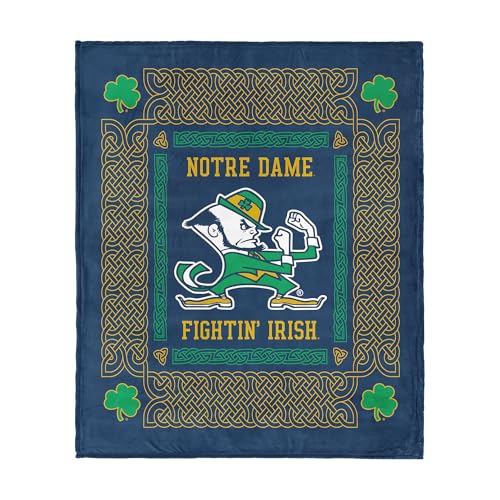 Northwest Notre Dame Fighting Irish NCAA Heritage Silk Touch Throw Blanket 50x60 inches