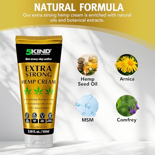 Image of 5Kind Extra Strong Hemp Cream 3.4 fl oz - Maximum Strength