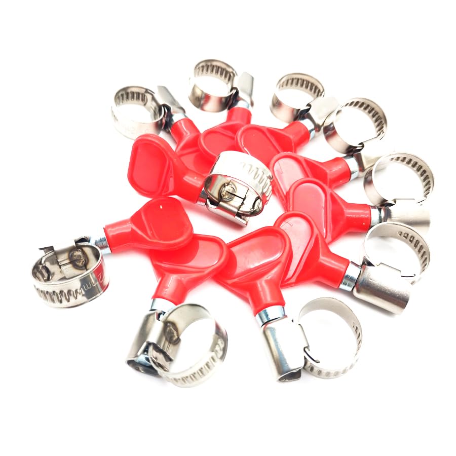 Lot de 10 colliers de serrage papillon pour voiture, tuyau OD en acier inoxydable 304 8-12 mm, fabrication maison