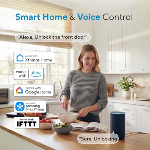 ULTRALOQ U-Bolt WiFi Smart Lock with Door Sensor, Built in Wi-Fi Keypad Deadbolt Lock for Front Door, Remote Control, Auto-Lock, Compatible with Alexa, Google, SmartThings, Easy Install, Matte Black thumbnail 4