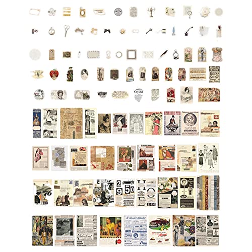 Papel Adesivos Vintage | Suprimentos para Scrapbook | Adesivos para Scrapbook | Artigos para Diário