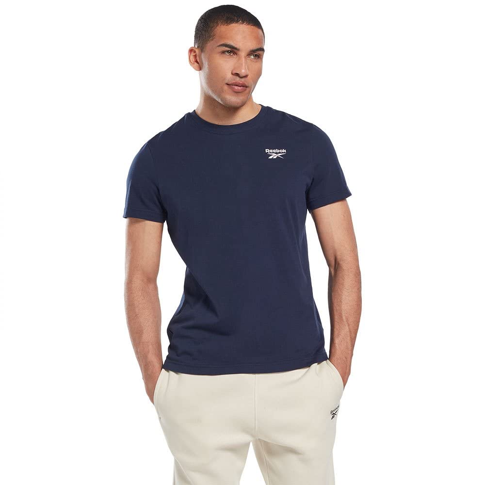 Reebok Men's Identity Left Chest Logo T Shirt, Vector Navy, XS UK