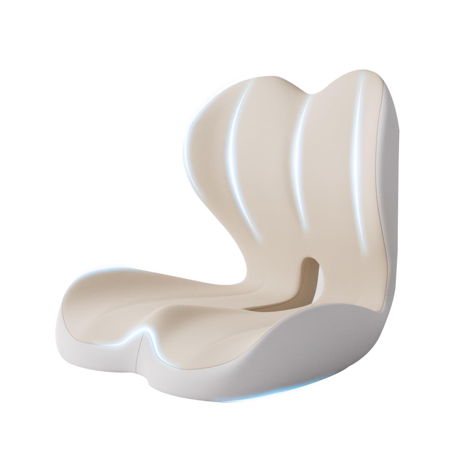 Aurorize​ Memory Foam Seat Cushion for Office Chair, Ergonomic Coccyx Cushion for Tailbone Support, Desk Chair Cushion for Long Sitting, Car Seat, Wheelchair & Travel Comfort (Beige)