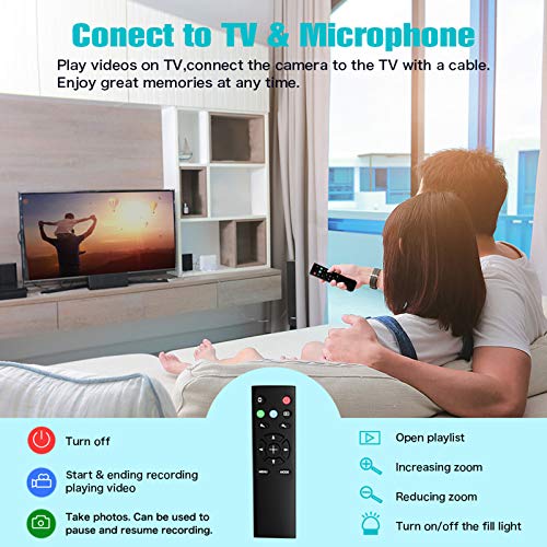 New Upgrated Video Camera Camcorder for YouTube, FHD 1080P 30FPS 24MP Vlogging Cameras Digital Camera with Microphone Webcam Recorder with Remote Control, Lens Hood, 3.0 Inch 270° Rotation Screen