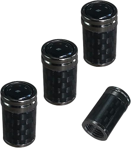4 tapas de vástago de válvula de neumático, tornillos de fibra de carbono para tapas de neumáticos, accesorios universales para exteriores de