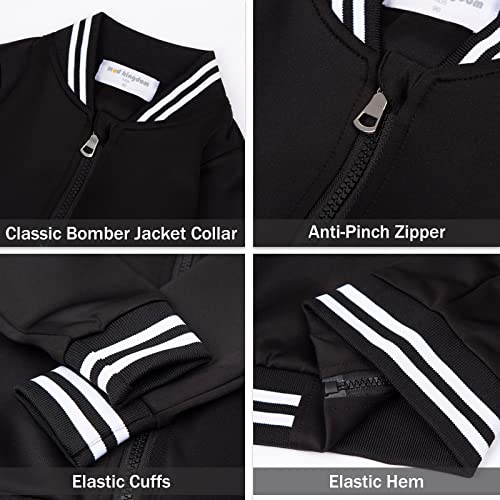 Image of LittleSpring Boys Girls Varsity Baseball Jacket Zip Up Bomber Jacket Thin 2-10Years