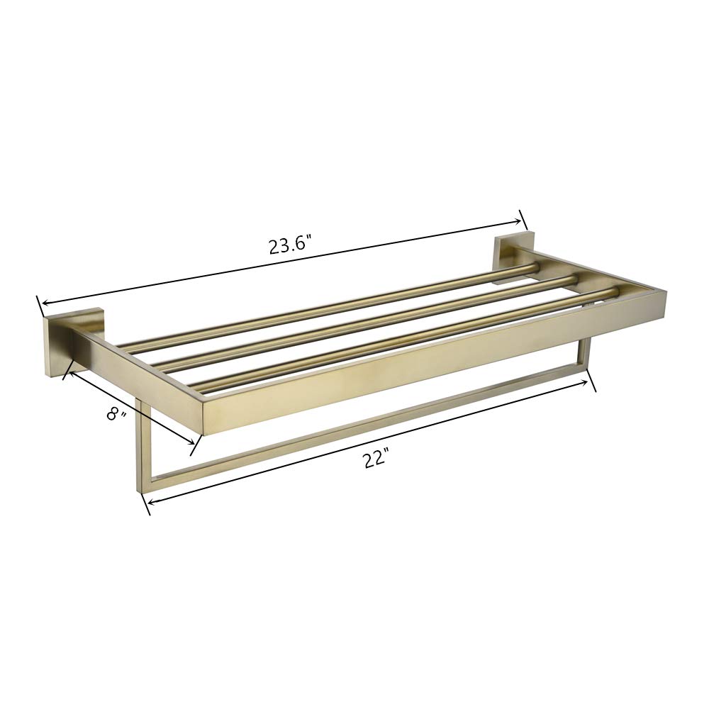 Juego de accesorios de baño de acero inoxidable de VELIMAX, juego de toallero de barra para montar en la pared, acabado en oro pulido