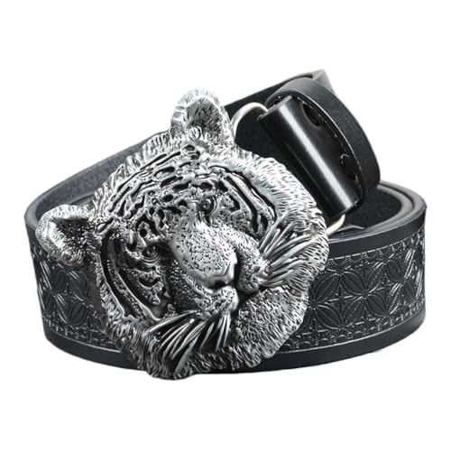 Western Cowboy Belts for Men Women Cowgirl Belt Floral Engraved Leather Belts for Jeans Pants Rodeo,Black,110CM/43.3''