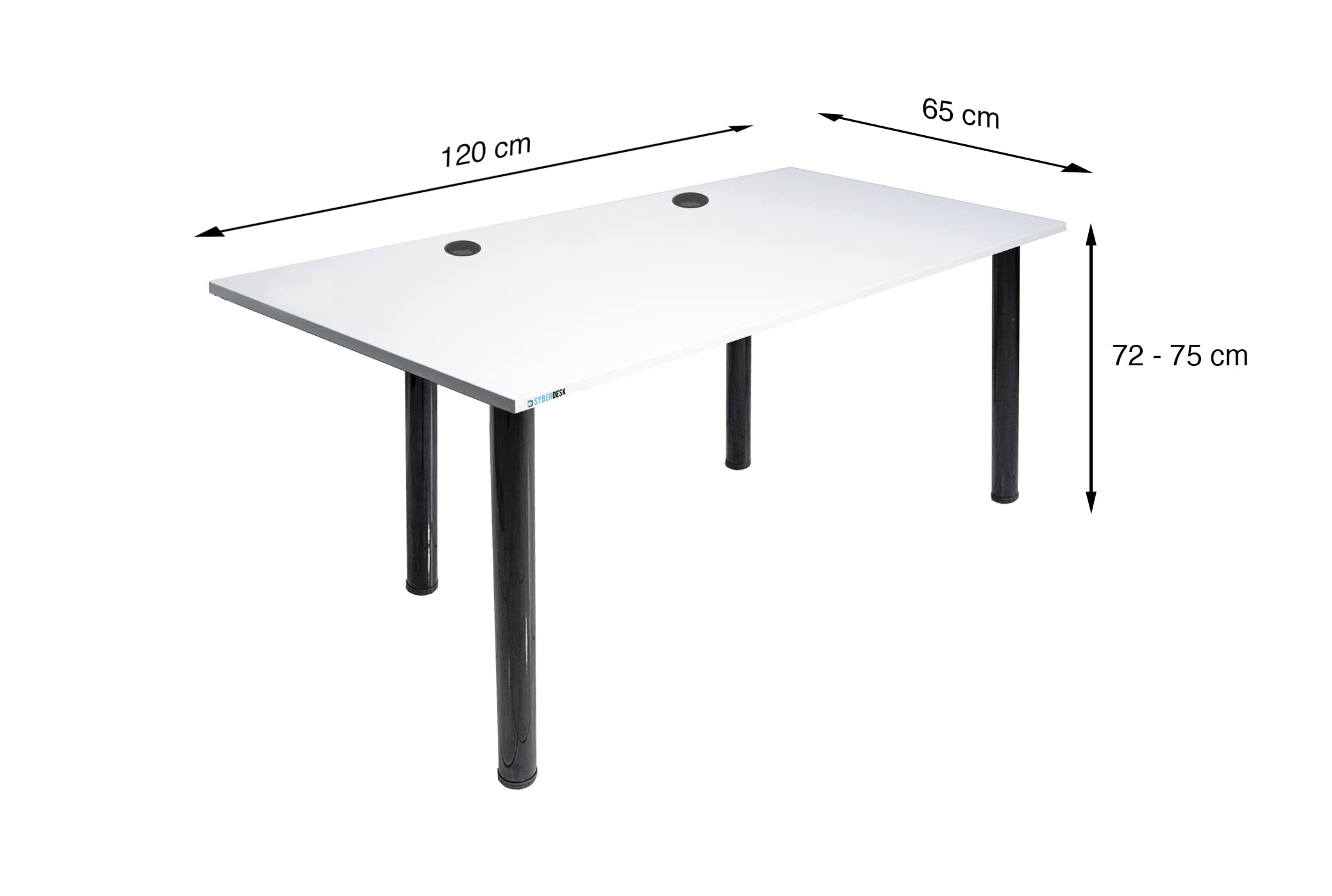 Scrivania da gioco per giocatori, 120 cm x 65 cm, scrivania per computer per ufficio a casa, scrivania con luci LED, telecomando per cambiare 16 colori genitore (bianco)