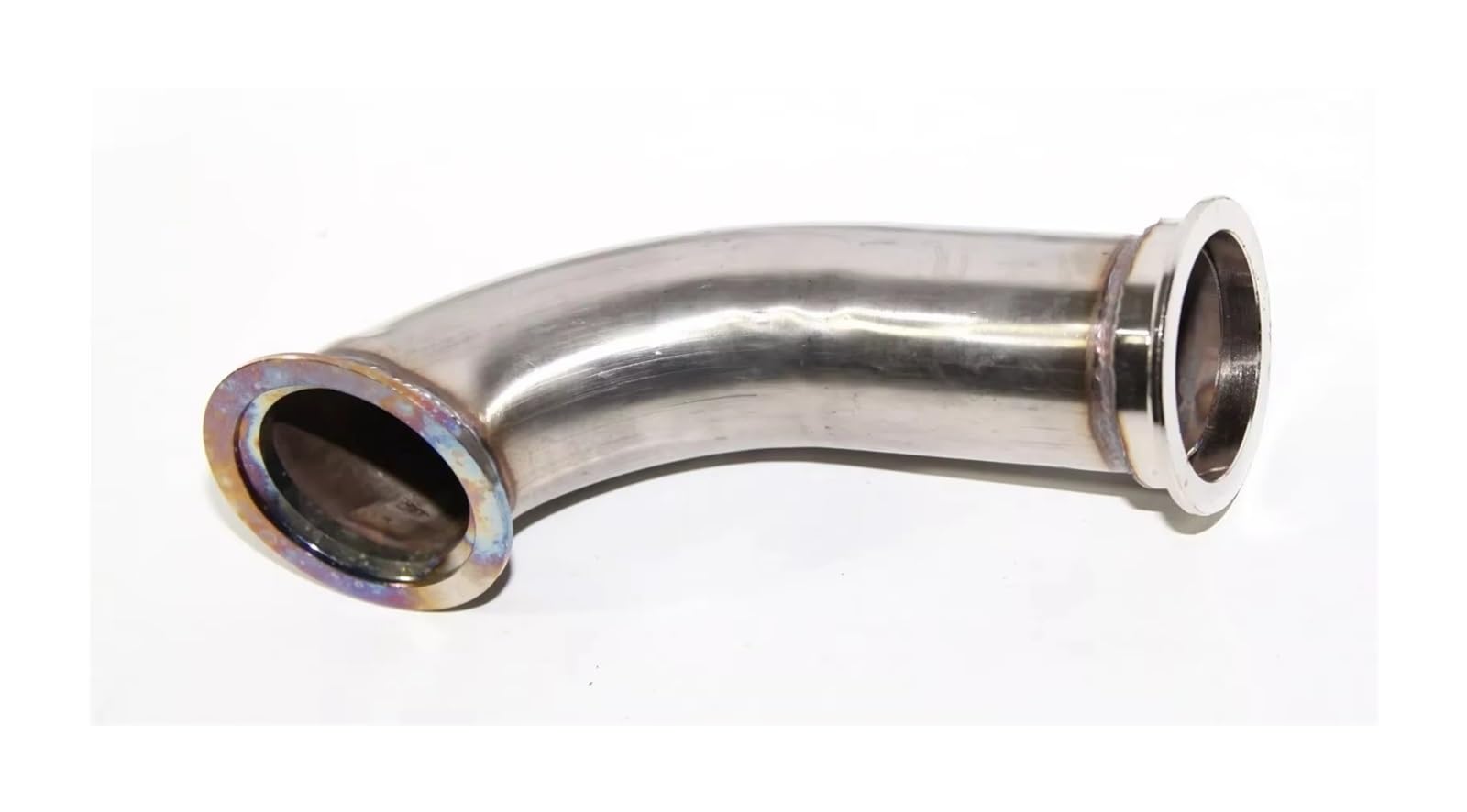 Terminale di Scarico Adattatore universale a gomito da 90 gradi in acciaio inox, flangia a V da 2,5"ID terminale scarico auto