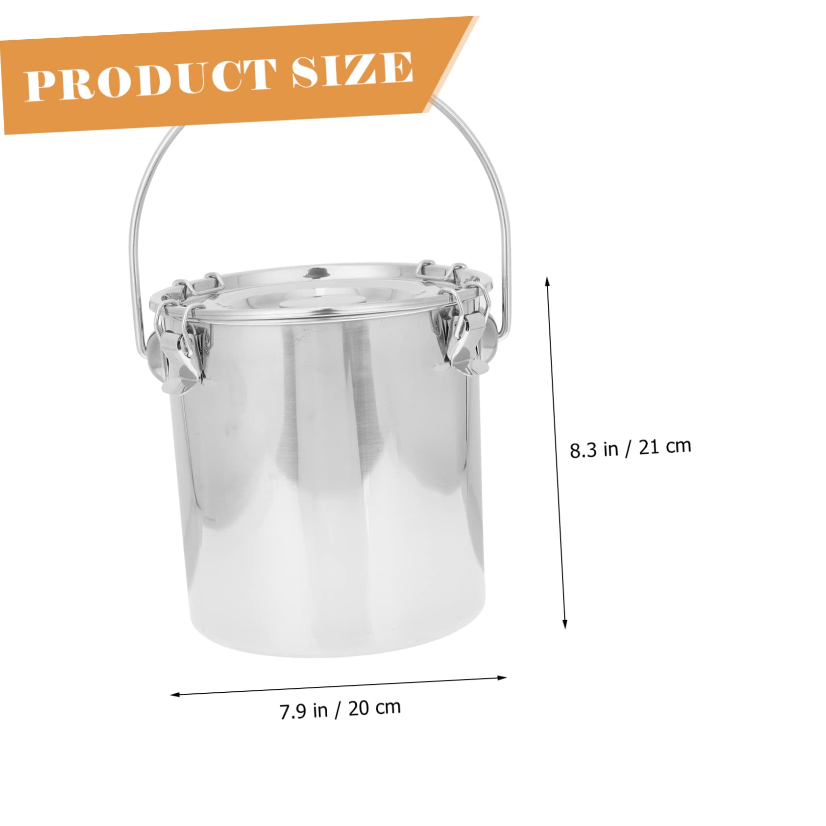 INOOMP Stainless Steel Airtight Barrel Portable Fire Extinguisher Bucket for Outdoor Use Sealed Storage for Grains Lightweight and Easy to Clean Compact Design