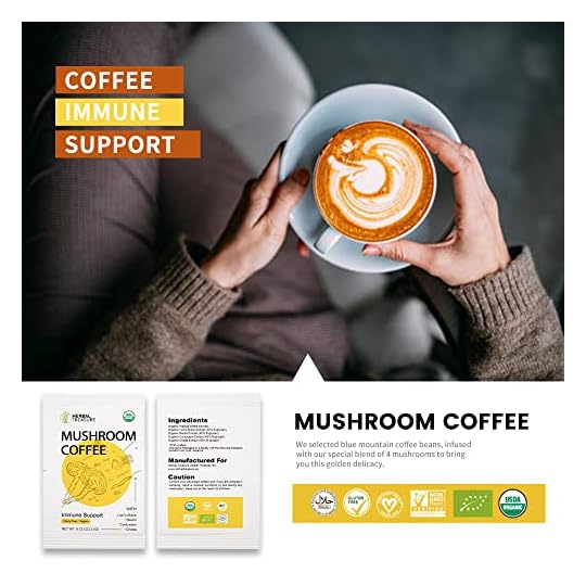 WL Herbal Treasure Mushroom Coffee Instant Coffee Packets Substitute